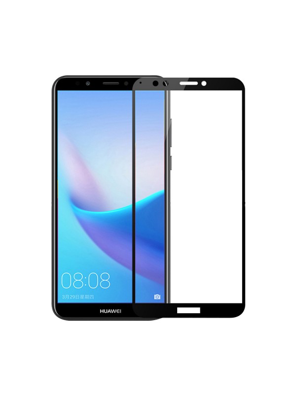 Bufalo Huawei Y7 2018 Ekran Koruyucu 5D Temperli Cam Siyah