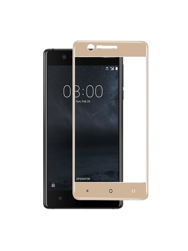 Bufalo Nokia 3 Kavisli 3D Cam Ekran Koruyucu Gold