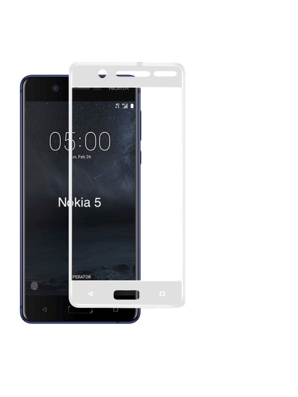 Bufalo Nokia 5 Kavisli 3D Cam Ekran Koruyucu Beyaz