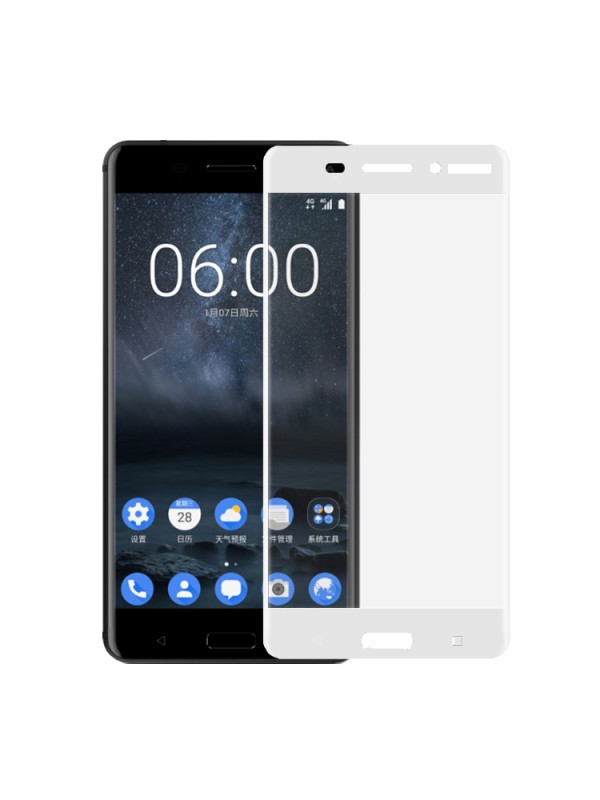 Bufalo Nokia 6 Kavisli 3D Cam Ekran Koruyucu Beyaz