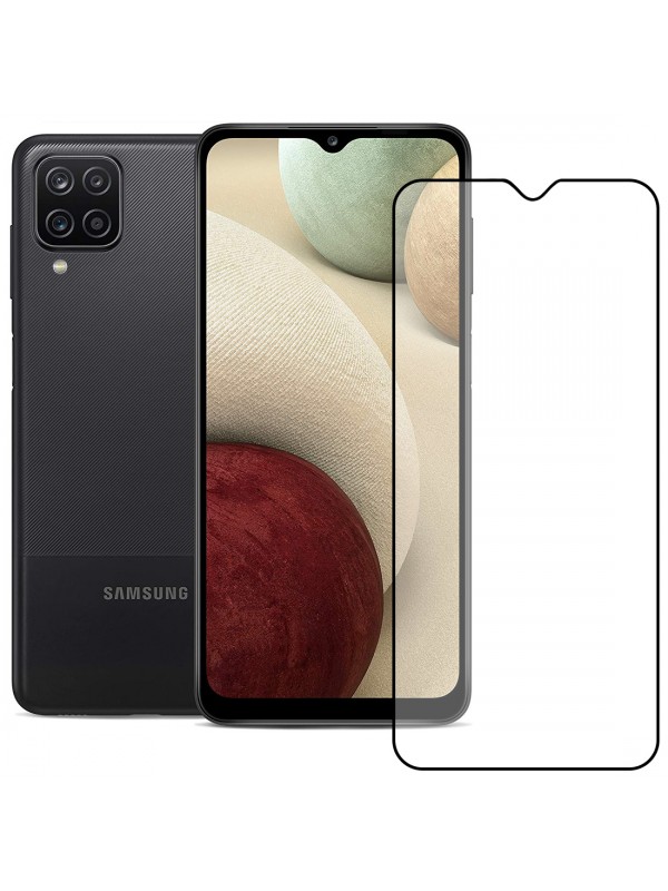 Bufalo Samsung Galaxy A12 Ekran Koruyucu 9D Temperli Cam - Siyah