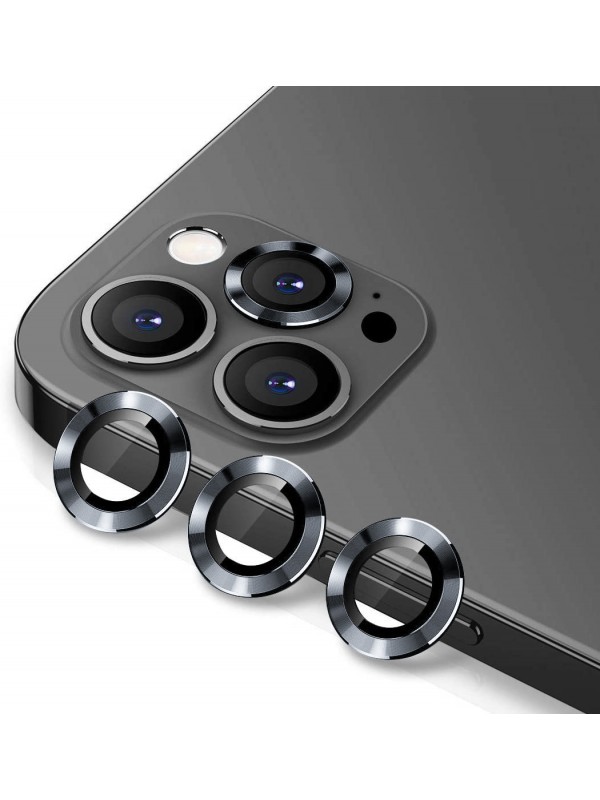 iPhone 12 Pro Kamera Lens Koruyucu Cam Metal Kenarlı 3lü Set